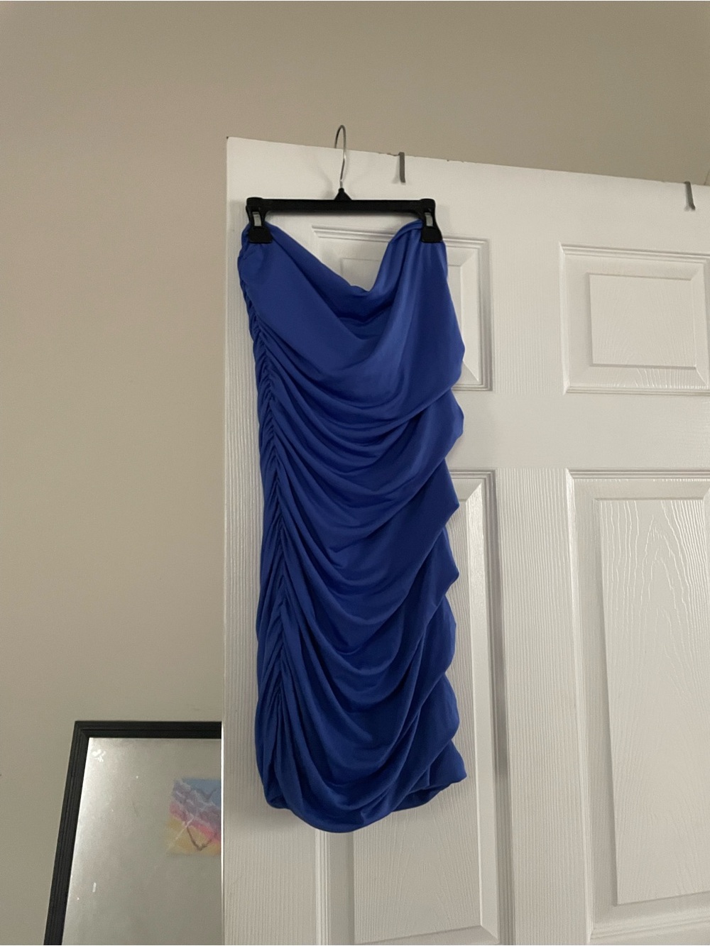 Forever 21 Satin Blue Strapless Dress